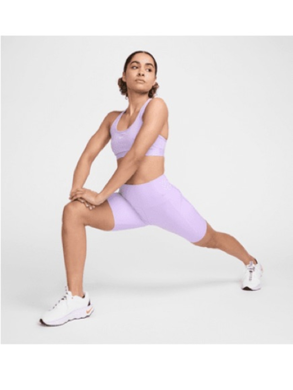 Nike Lilac Seamless Sports Bra & Bike Shorts Set